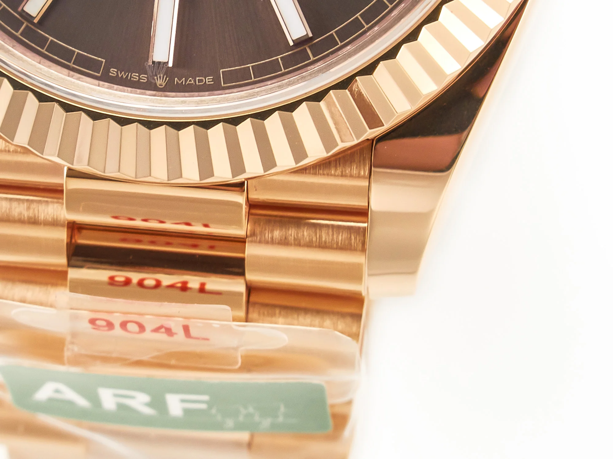 DayDate 40 228235 ARF 904L Steel Brown Stick Dial on President Bracelet VR3255
