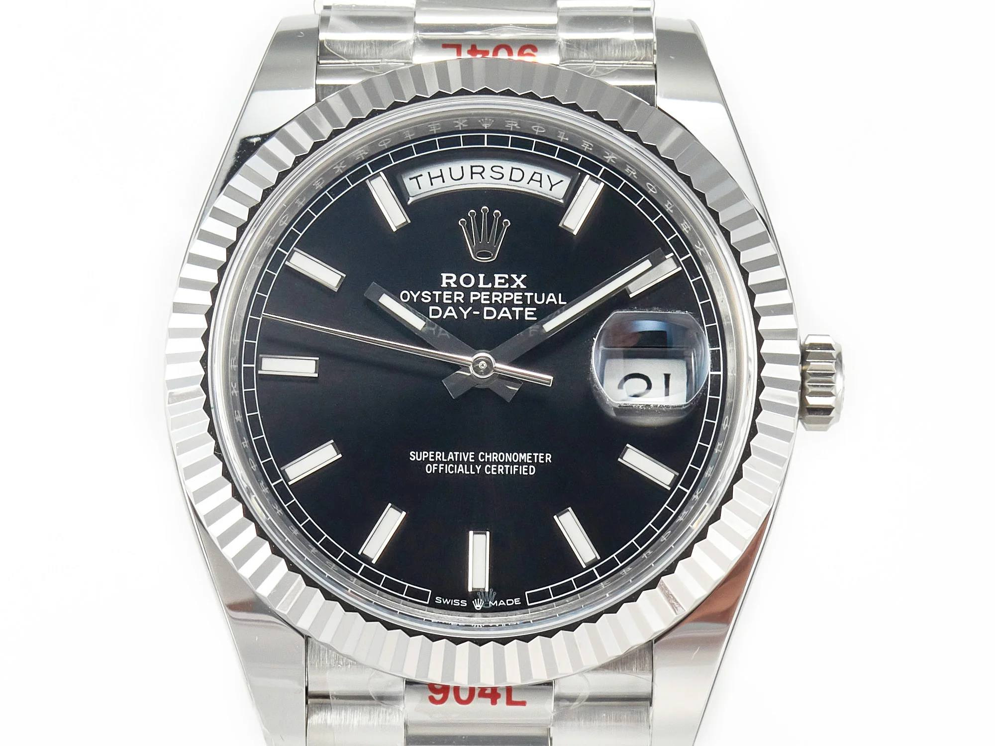 DayDate 40 228239 ARF 904L Steel Black Dial on President Bracelet VR3255