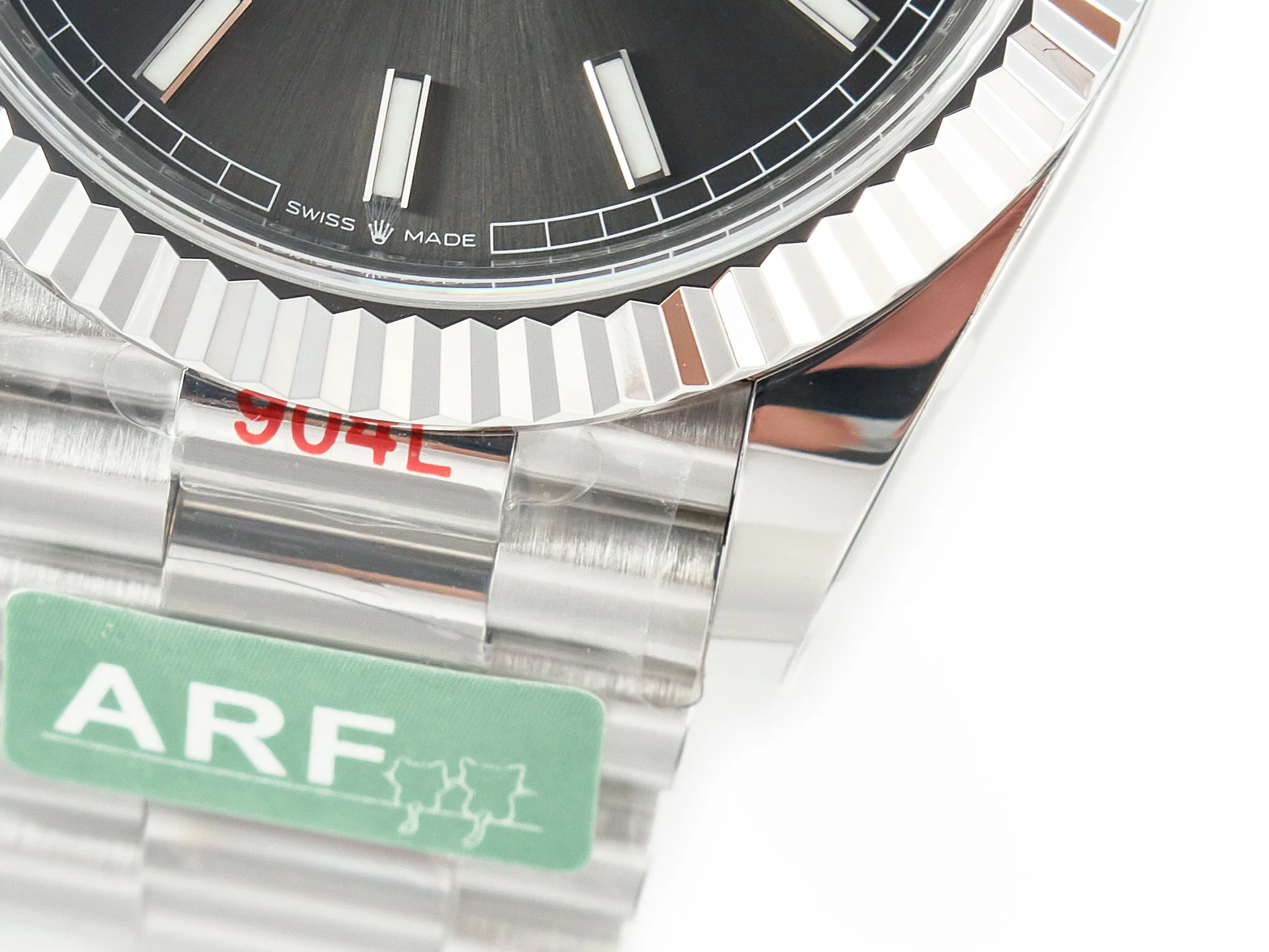 DayDate 40 228239 ARF 904L Steel Grey Stick Dial on President Bracelet VR3255