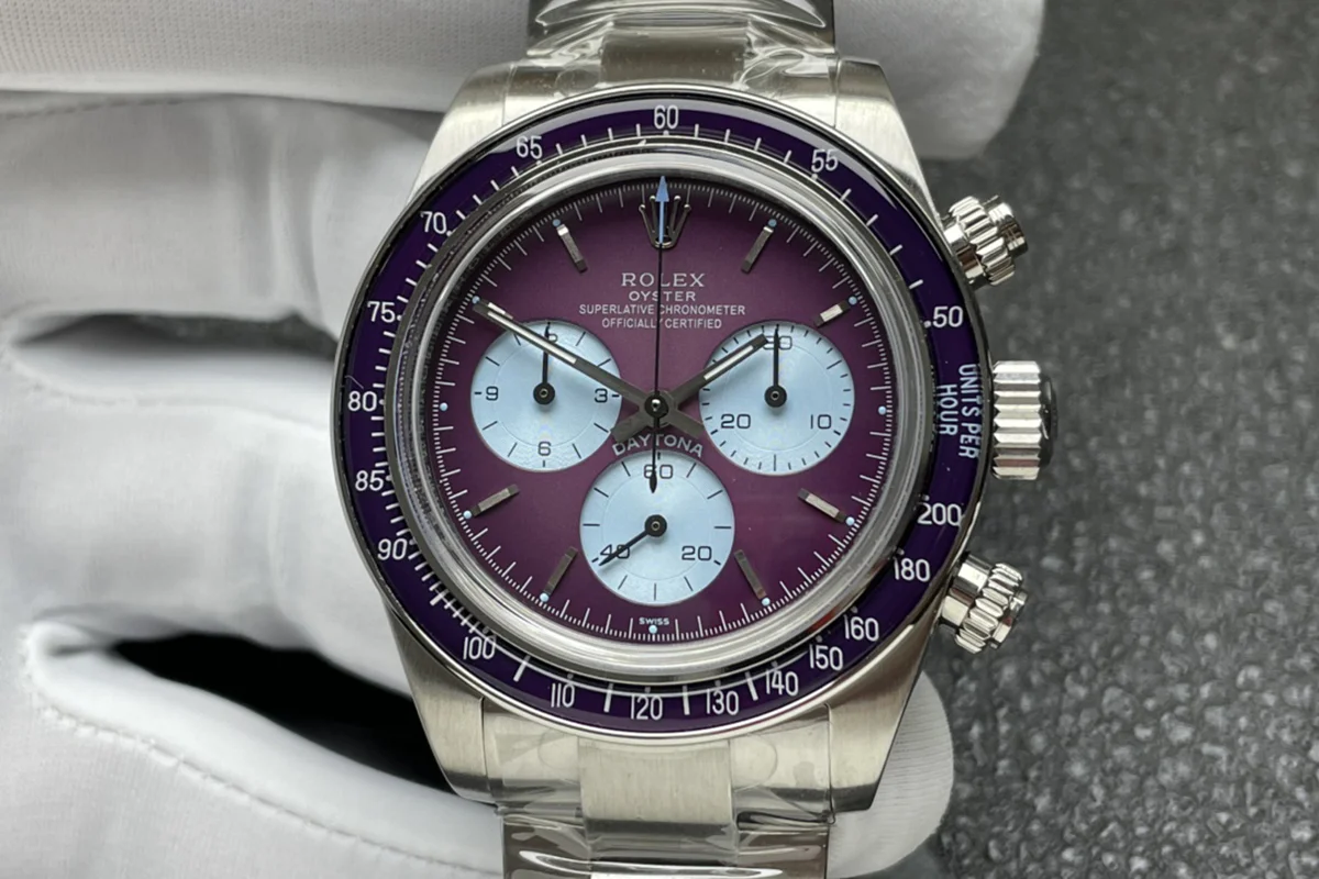Daytona 116500 Warm Burgundy Artisans de Genève Purple Dial in Steel