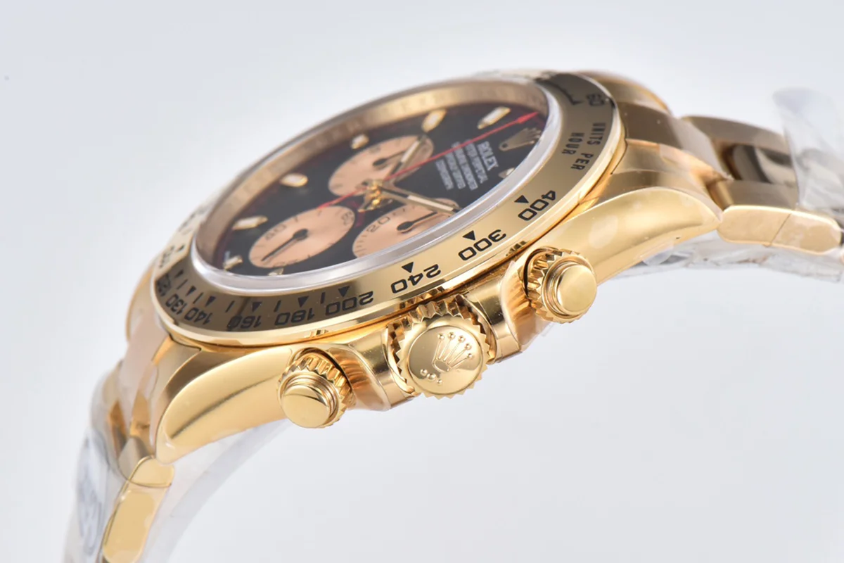Daytona 116508 Black/Champagne Index “Newman” Dial in Yellow Gold