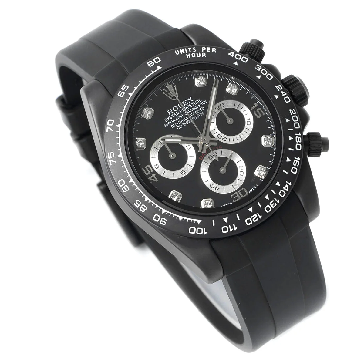 Daytona AET Black Classic on Rubber Strap