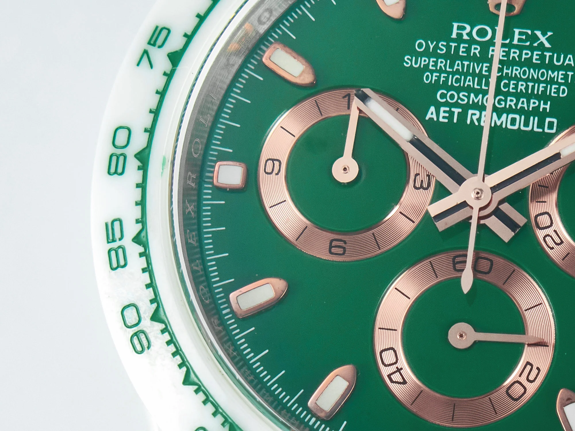 Daytona AET White Ceramic Case and Bracelet Green Dial N6F Best Edition SA4130