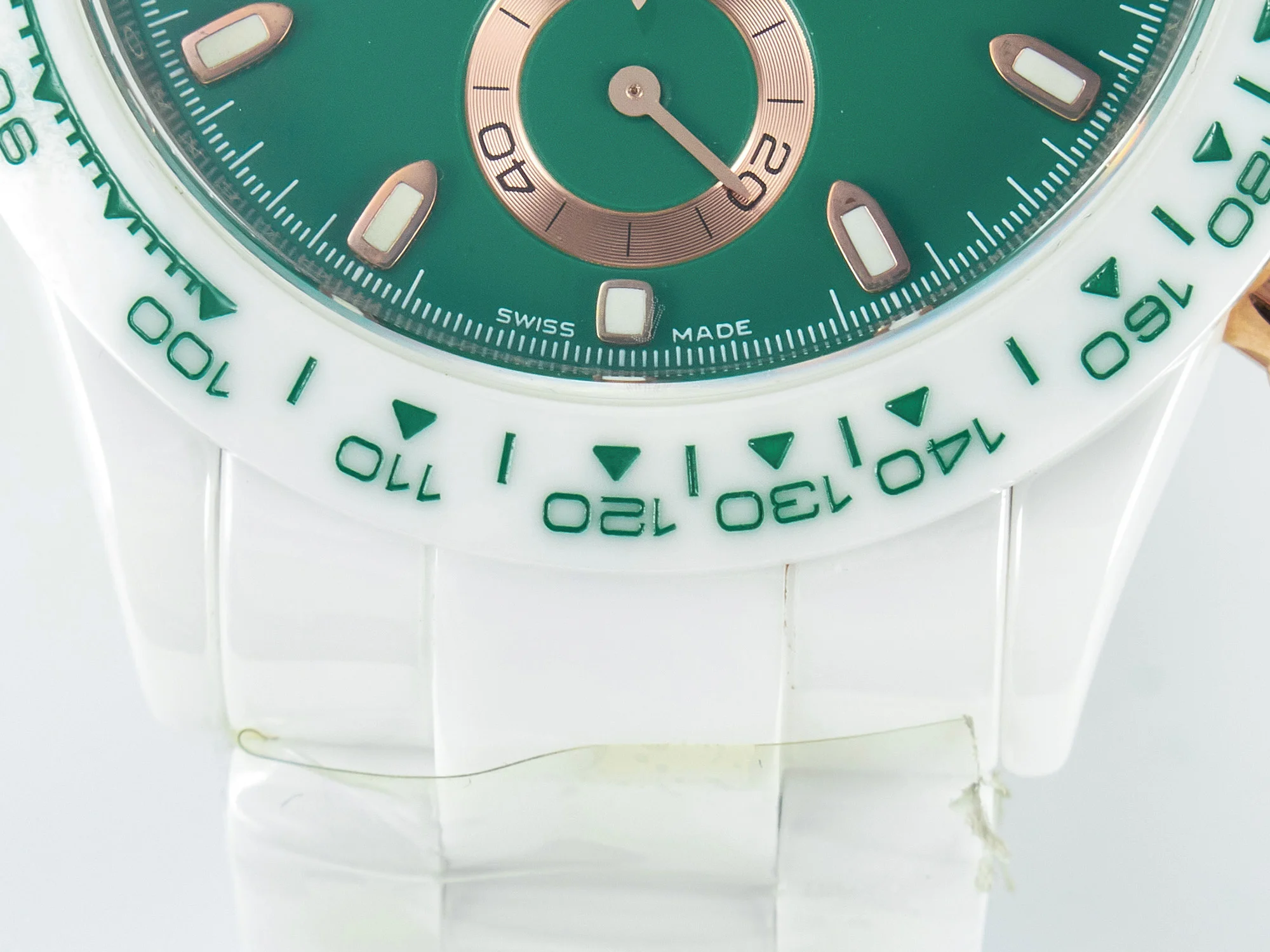 Daytona AET White Ceramic Case and Bracelet Green Dial N6F Best Edition SA4130