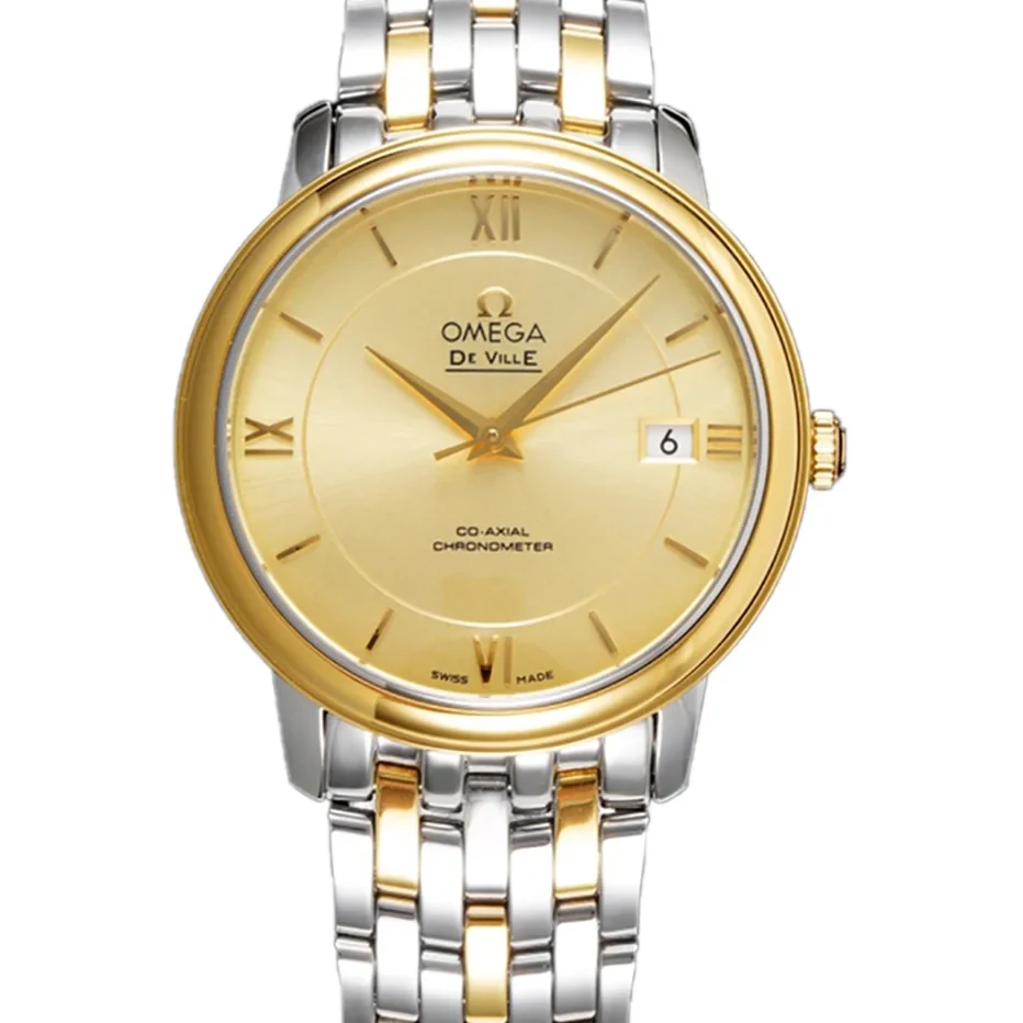 De Ville Co-Axial Chronometer 36.8mm Champagne Dial in Steel/Yellow Gold on Bracelet
