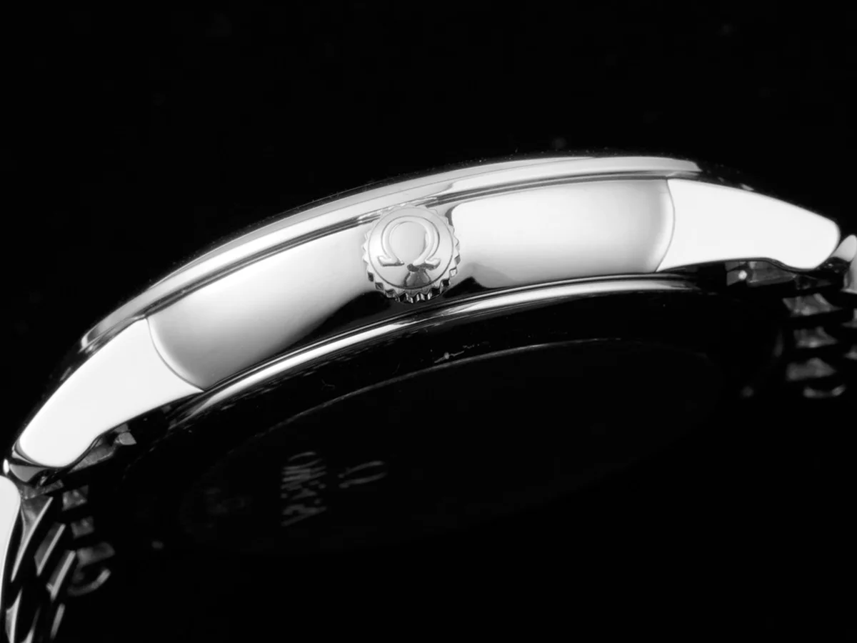 De Ville Co-Axial Chronometer 36.8mm White Dial with Rose Gold Markers in Steel on Bracelet
