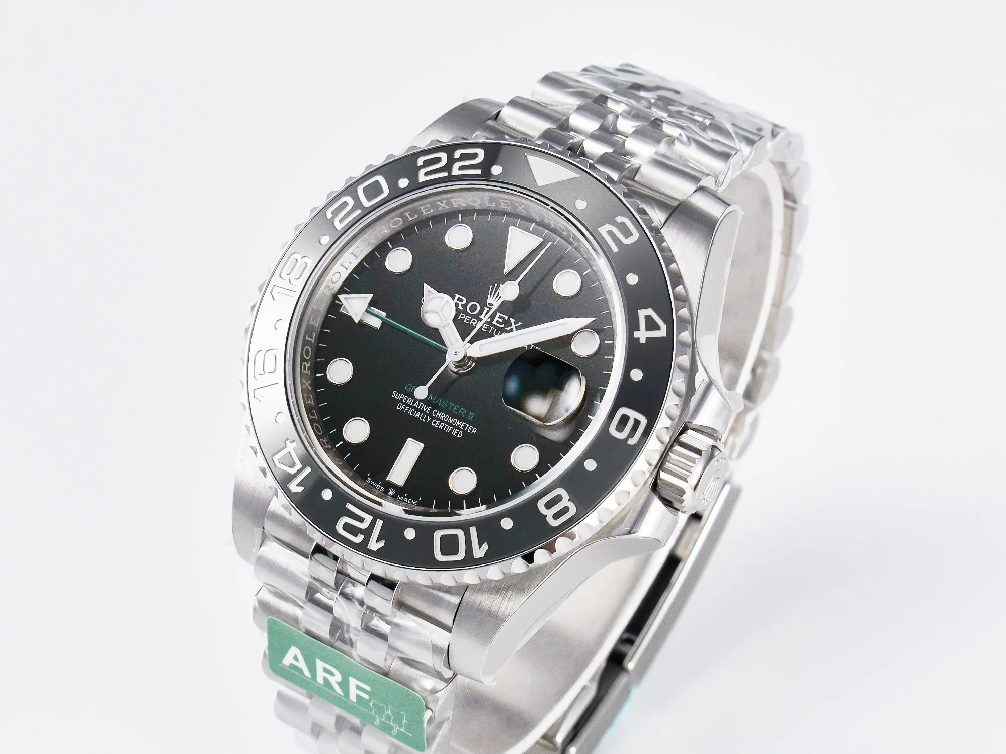 GMT-Master II 126710 GRNR Black/Gray Ceramic 904L Steel ARF 1:1 Best Edition on Jubilee Strap SH3285