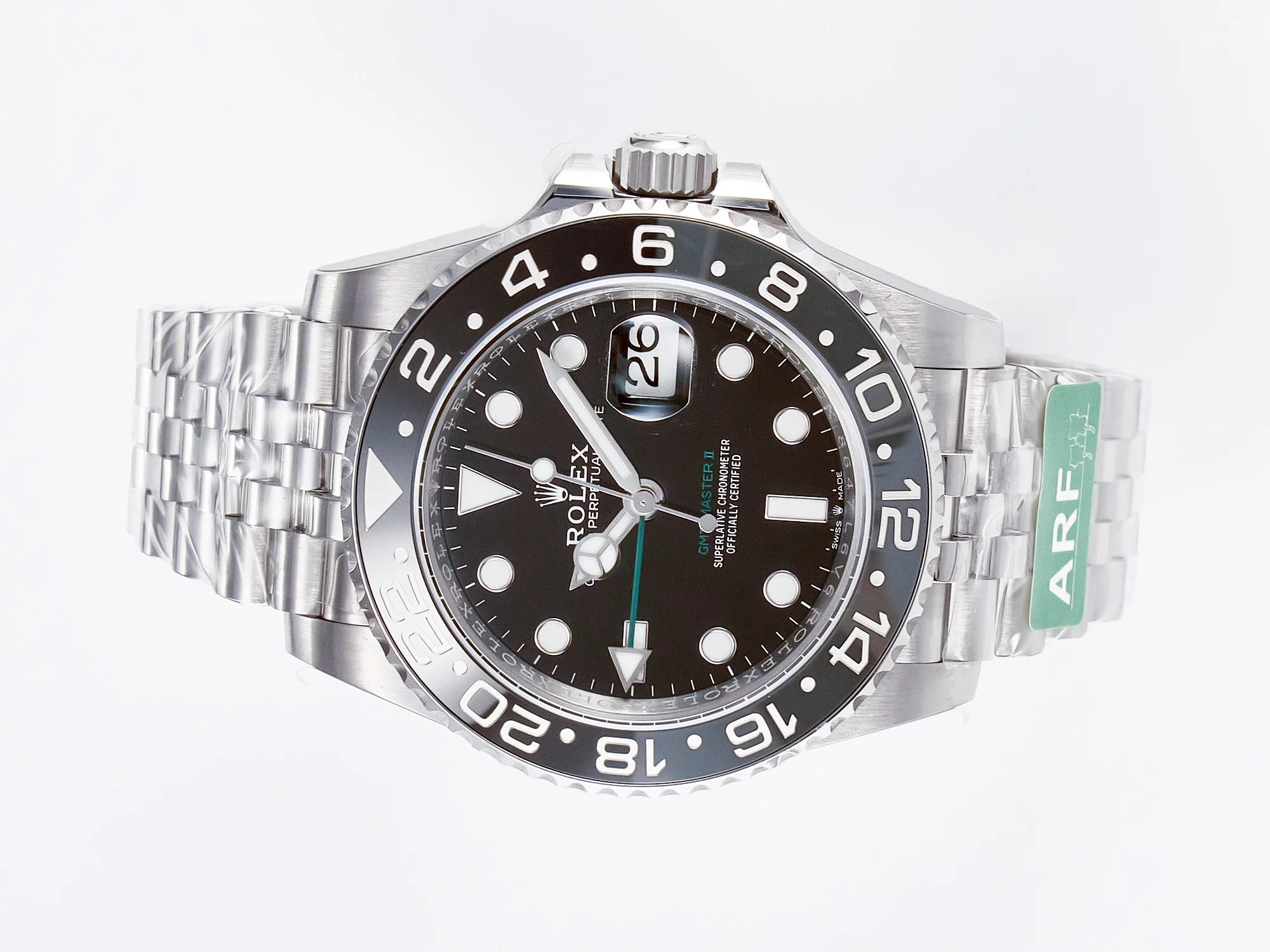 GMT-Master II 126710 GRNR Black/Gray Ceramic 904L Steel ARF 1:1 Best Edition on Jubilee Strap SH3285