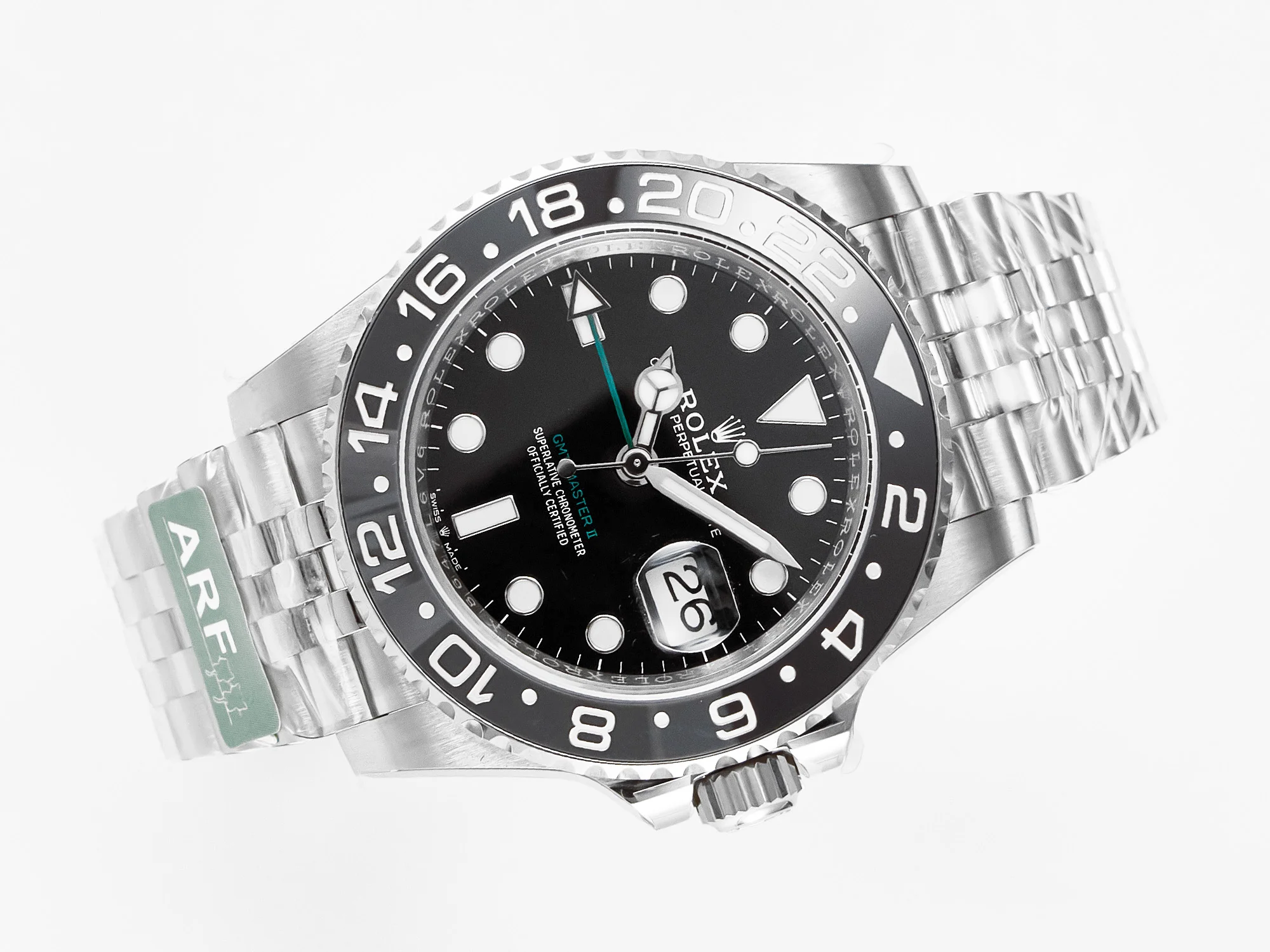 GMT-Master II 126710 GRNR Black/Gray Ceramic 904L Steel ARF 1:1 Best Edition on Jubilee Strap SH3285