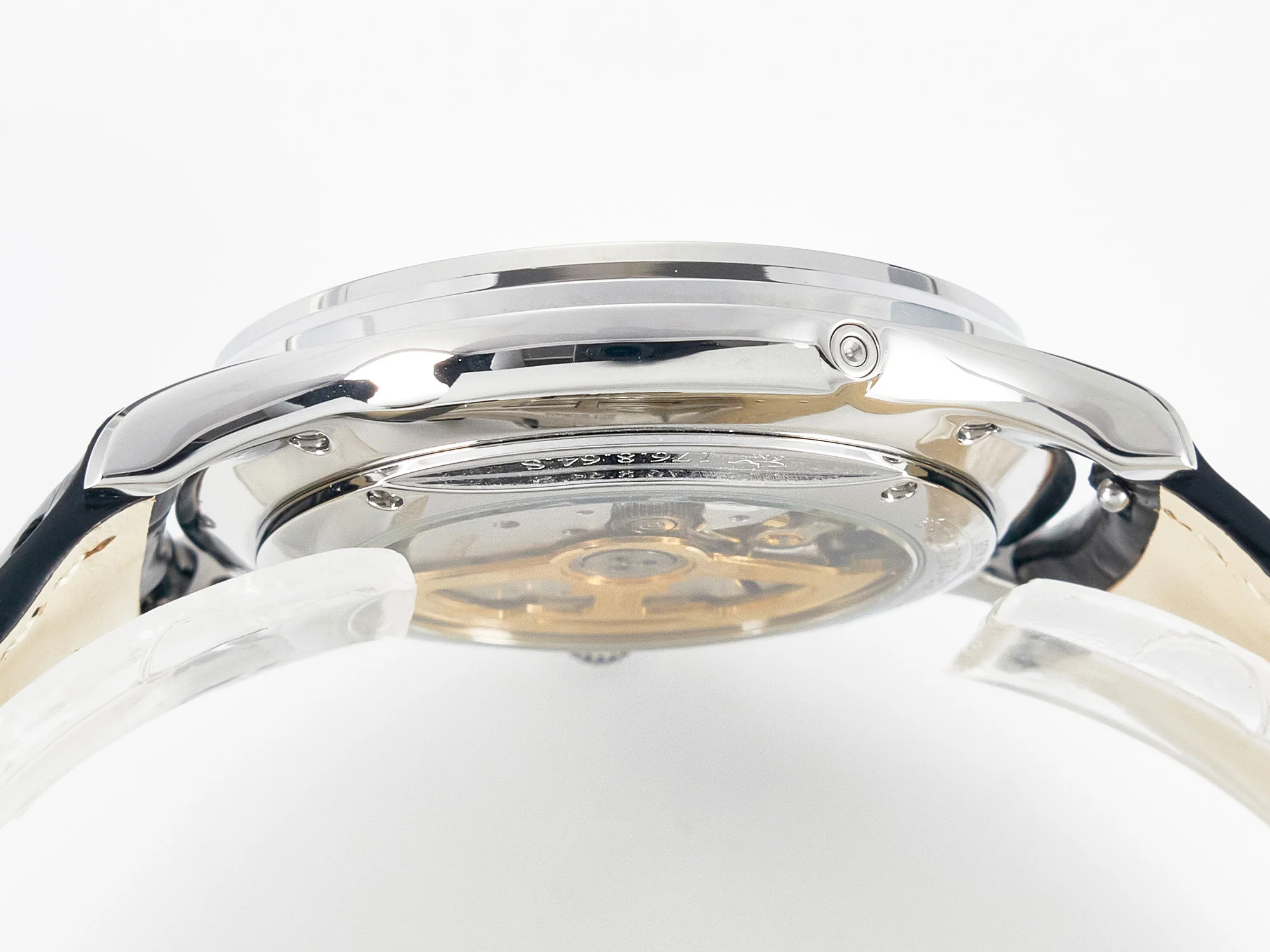 Master Ultra Thin Moon 1368420 SS Z+F 1:1 Best Edition White Dial on Black Leather Strap SA925 Super Clone