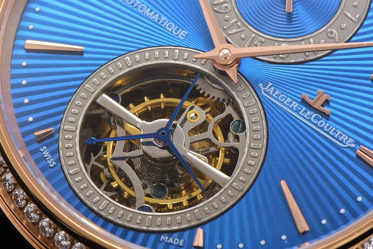 Master Ultra Thin Tourbillon Blue Dial with Diamond Bezel in Rose Gold