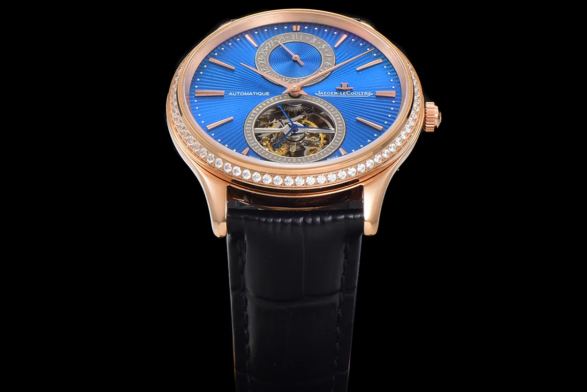 Master Ultra Thin Tourbillon Blue Dial with Diamond Bezel in Rose Gold