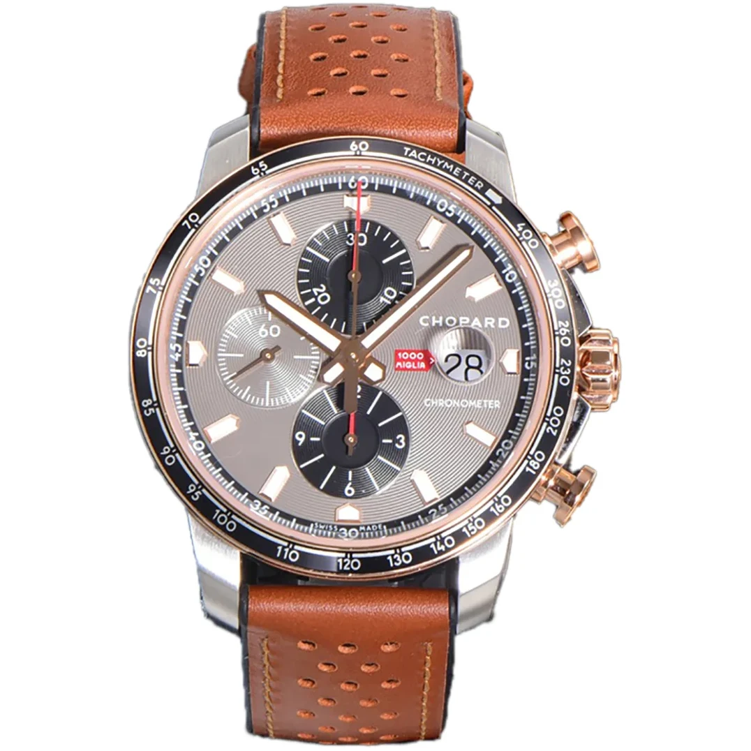 Mille Miglia GTS Chrono Grey Dial in Rose Gold/Steel