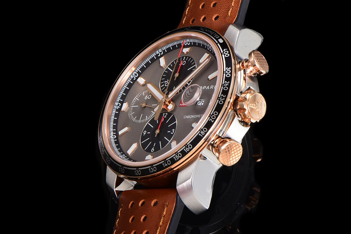 Mille Miglia GTS Chrono Grey Dial in Rose Gold/Steel
