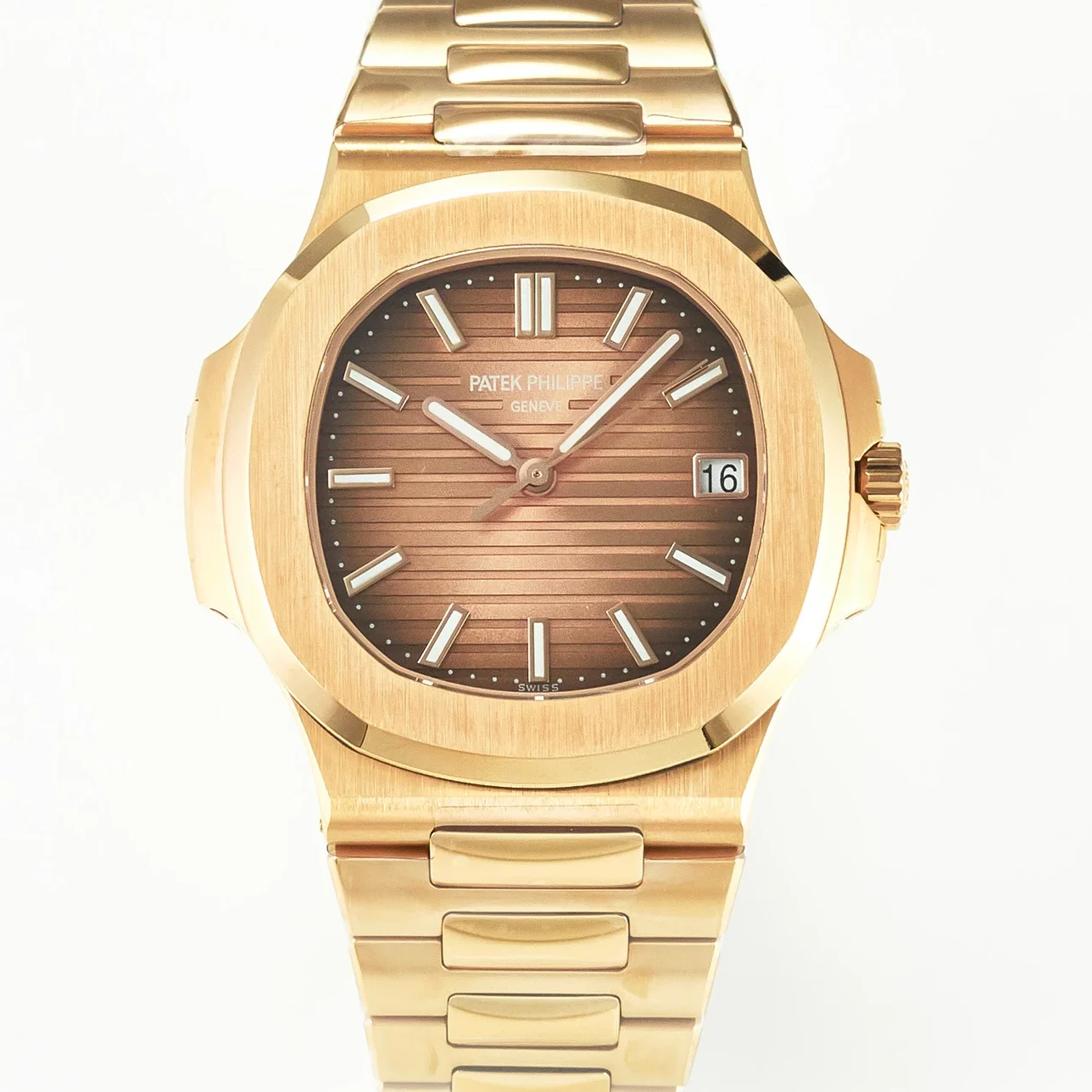 Nautilus 5711/1R-001 RG 3KF 1:1 Best Edition Brown Textured Dial on RG Bracelet Super Clone 26-330