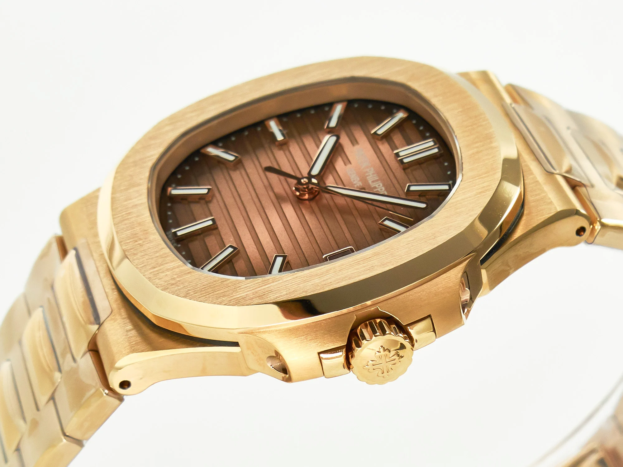 Nautilus 5711/1R-001 RG 3KF 1:1 Best Edition Brown Textured Dial on RG Bracelet Super Clone 26-330