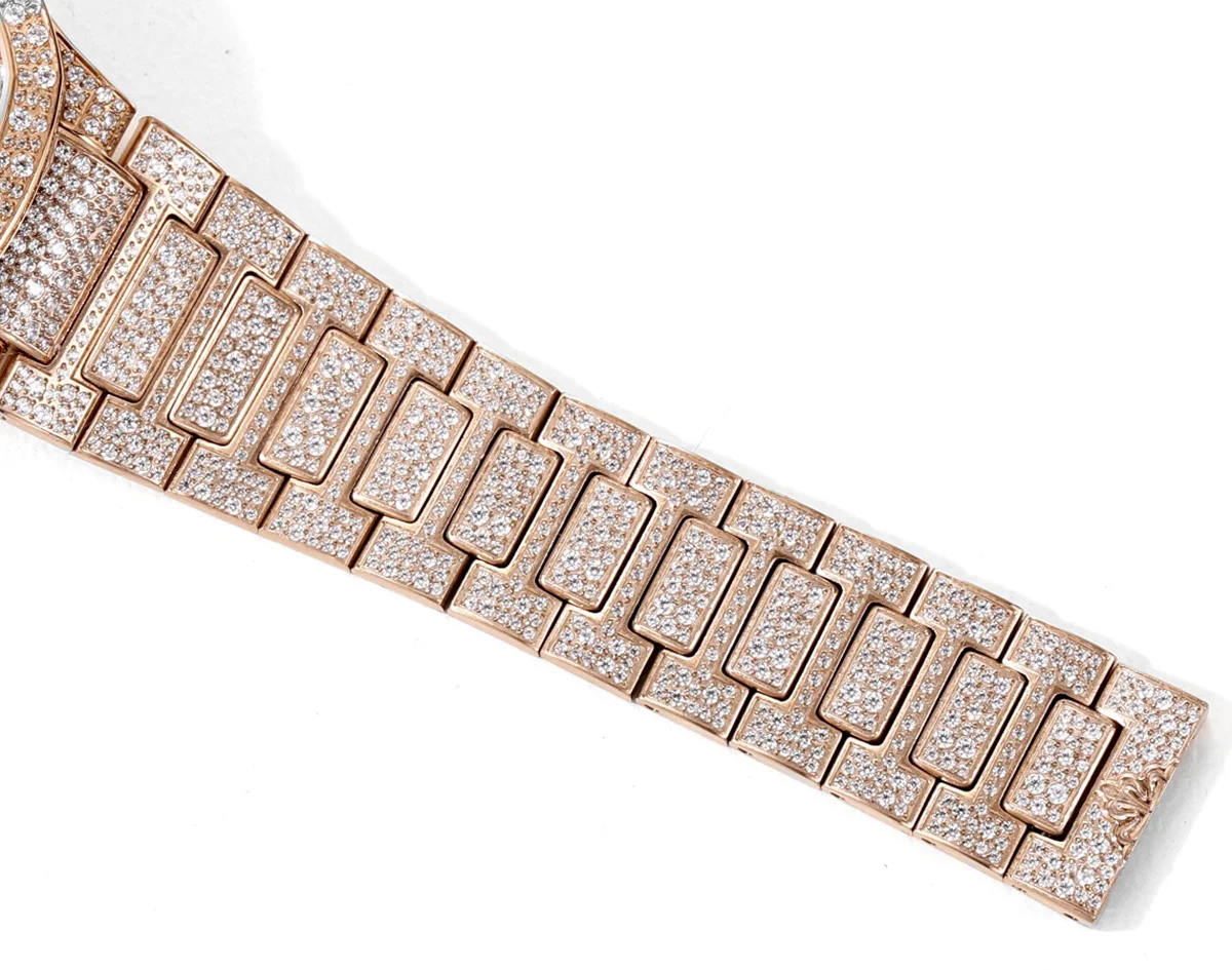 Nautilus 7118/1450R-001 Diamond Paved Dial on Rose Gold