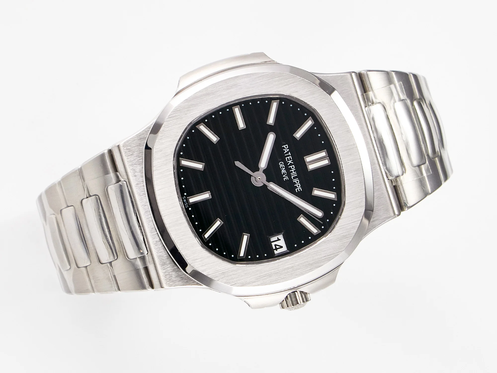 Nautilus Jumbo 5711 JJF 1:1 Best Edition Black Textured Dial On SS Bracelet A324 V3