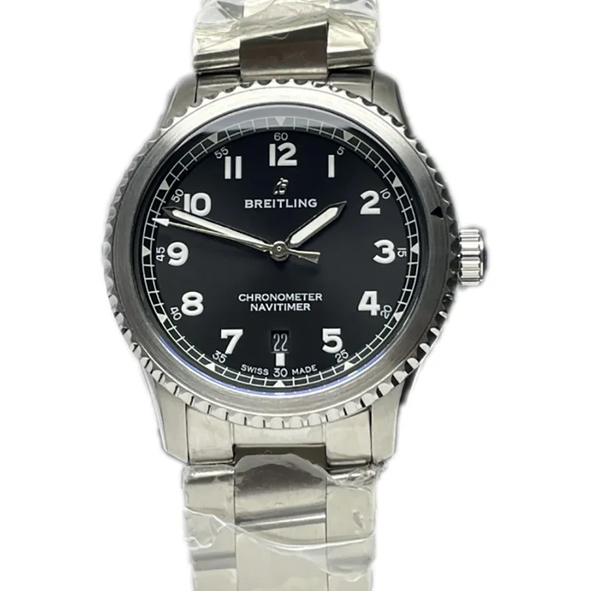Navitimer Aviator 8 Automatic 41 Black Dial in Steel on Bracelet