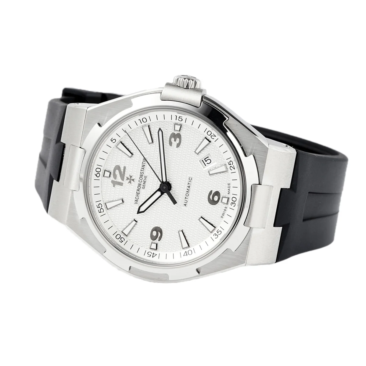 Overseas Automatic 47040 White Dial in Steel on Rubber Strap