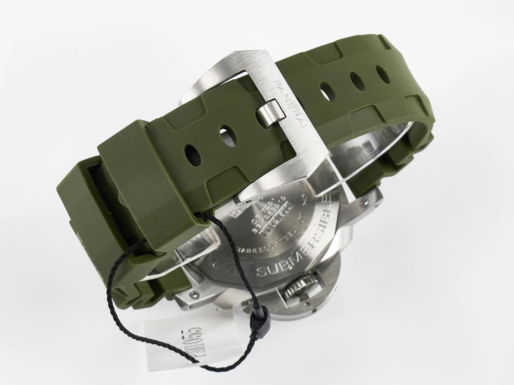 PAM1055 Luminor Submersible 42mm Verde Militare VSF 1:1 Best Edition on Green Rubber Strap P.900 Clone