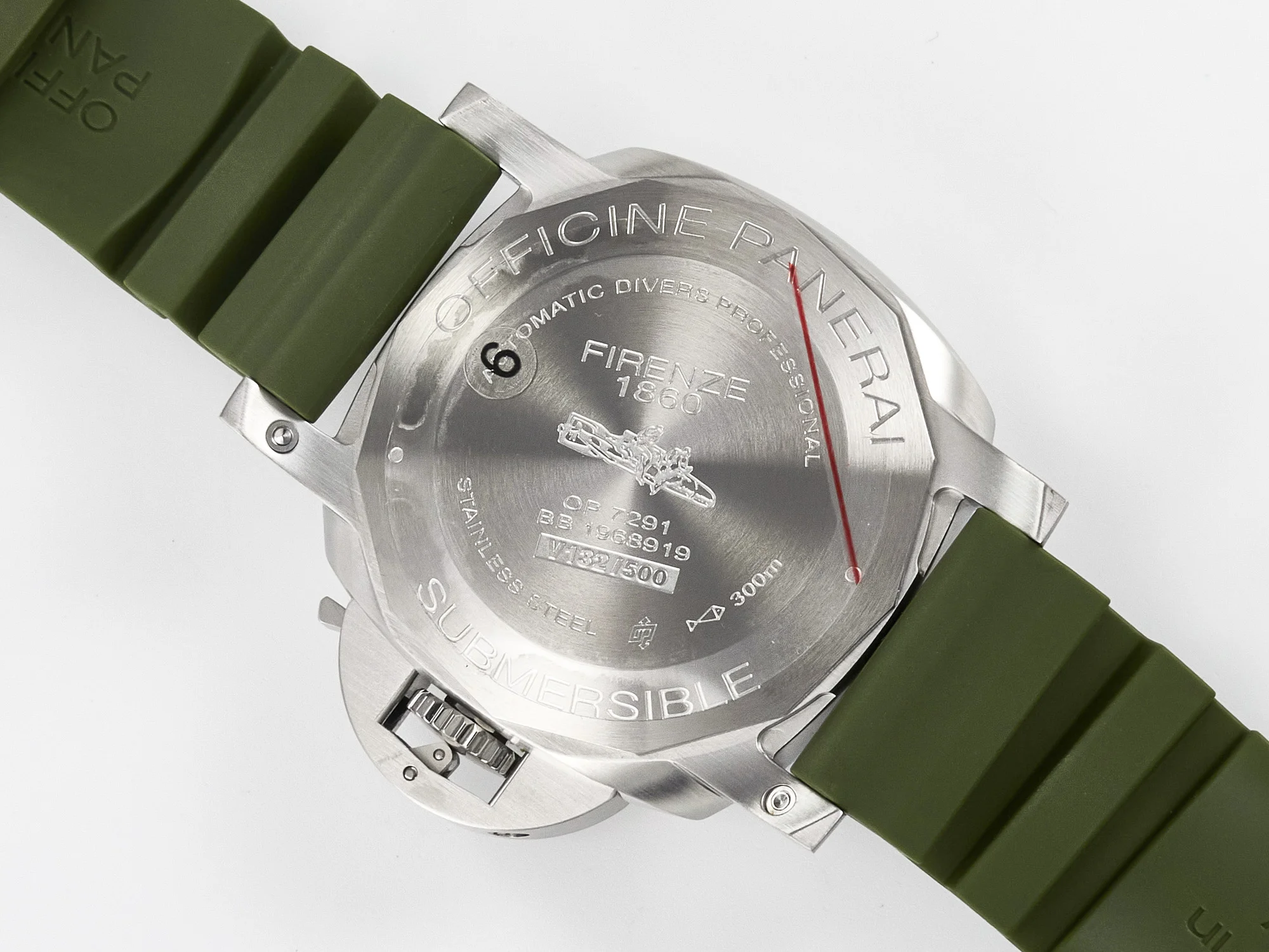 PAM1055 Luminor Submersible 42mm Verde Militare VSF 1:1 Best Edition on Green Rubber Strap P.900 Clone