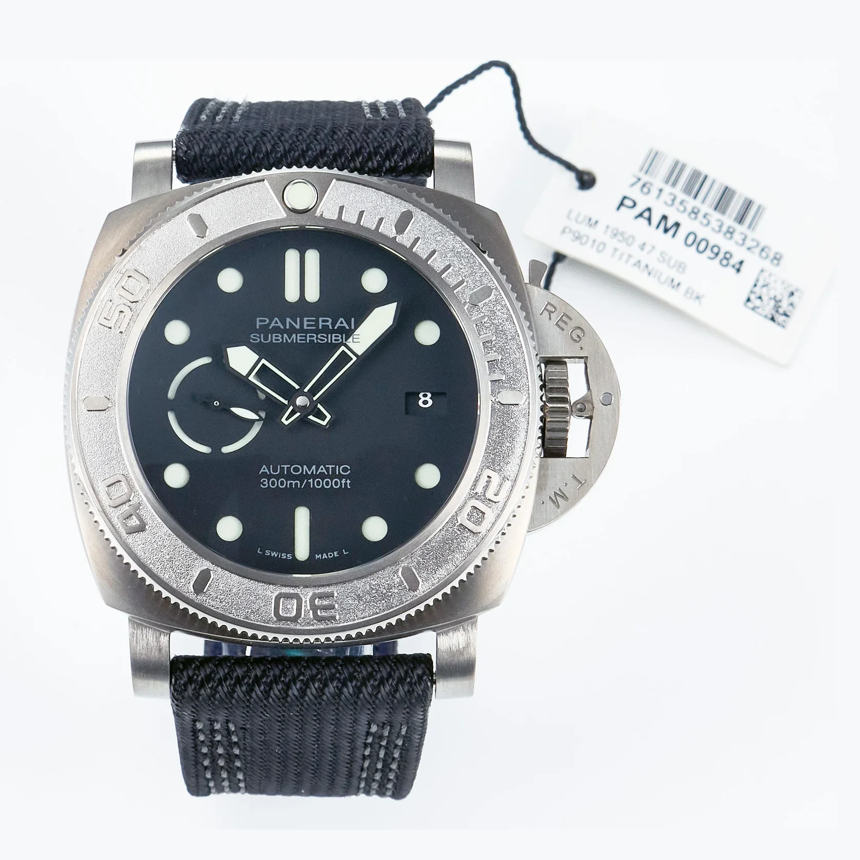 PAM984 Mike Horn Submersible VSF 1:1 Best Edition Black Dial on Black Nylon Strap P.9010 Clone