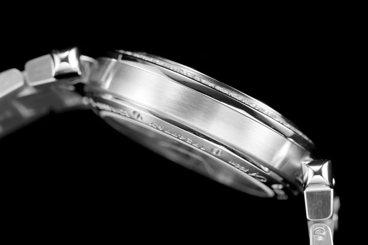Pasha de Cartier White Dial 35mm with Diamond Bezel in Steel