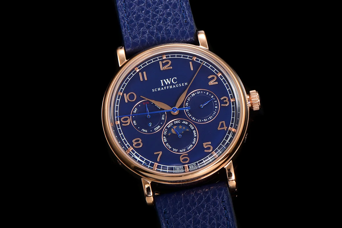 Portofino Perpetual Calendar IW3446 Blue Dial in Rose Gold