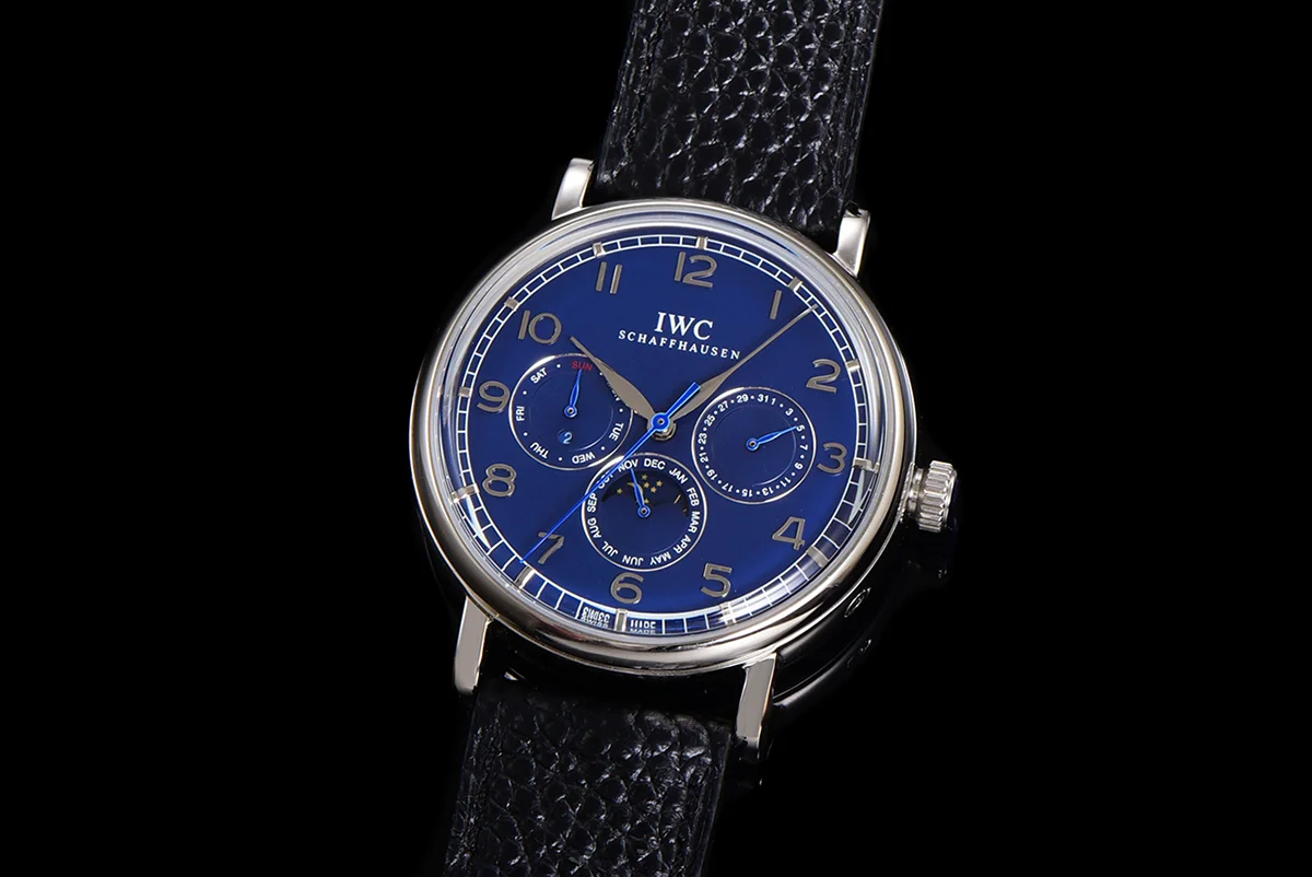 Portofino Perpetual Calendar IW3446 Blue Dial in Steel