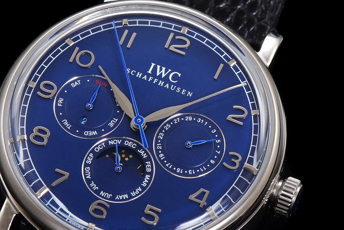 Portofino Perpetual Calendar IW3446 Blue Dial in Steel