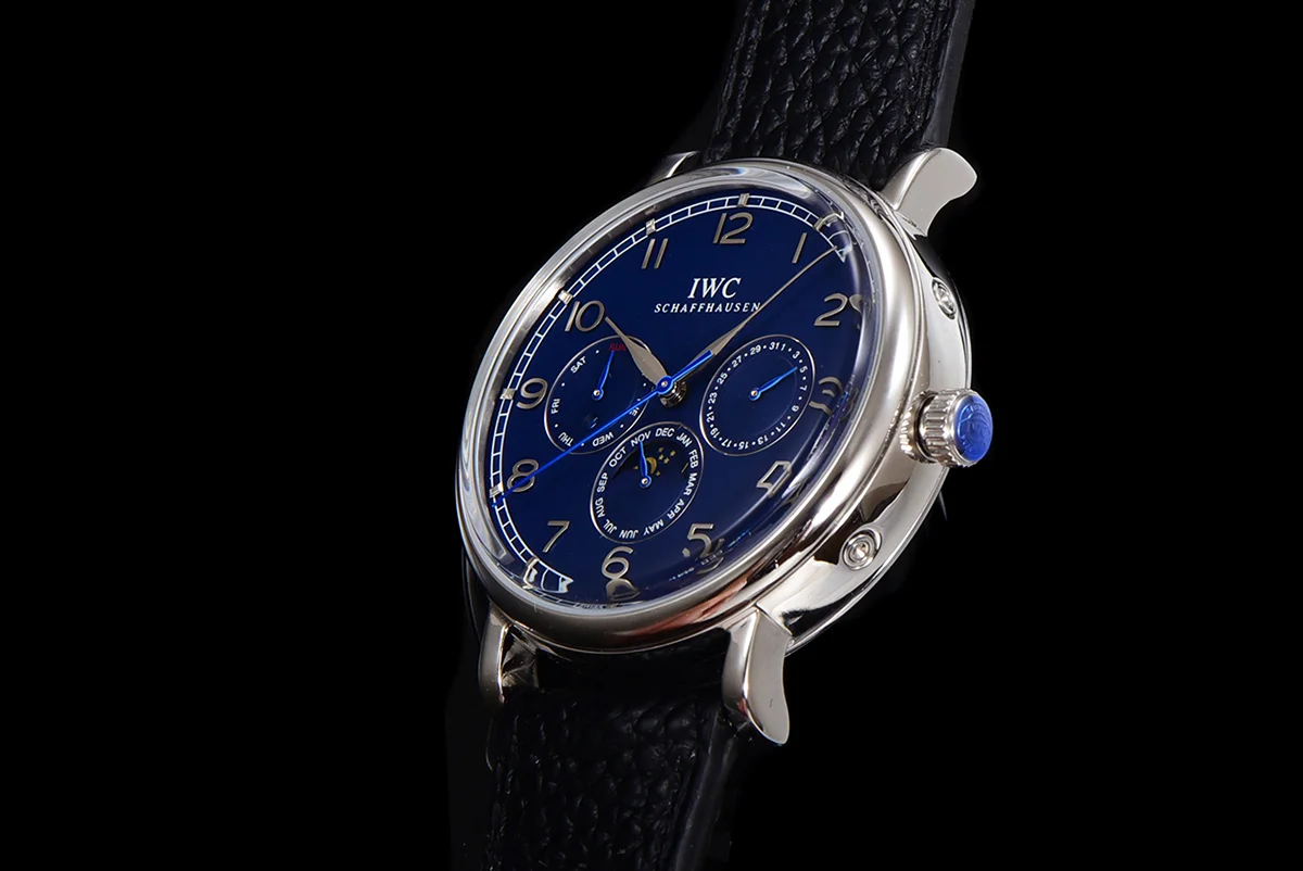 Portofino Perpetual Calendar IW3446 Blue Dial in Steel