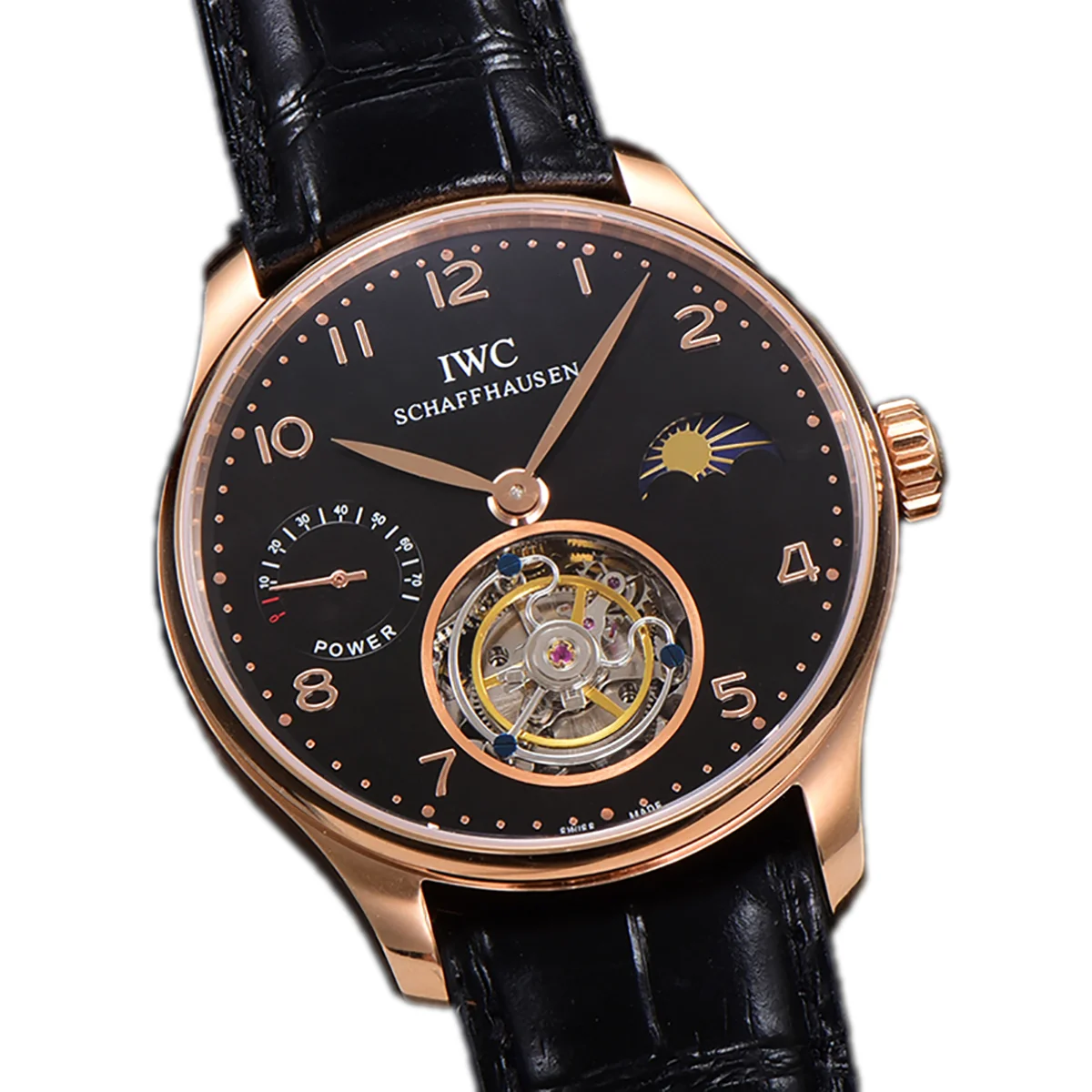 Portugese Tourbillon Black Dial on Rose Gold