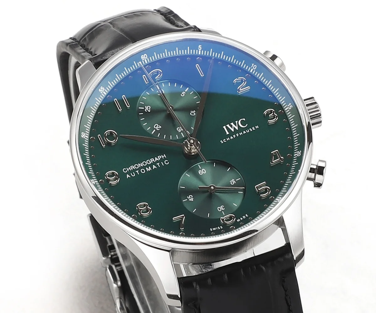 Portugieser Chronograph IW371615 Green Dial in Steel