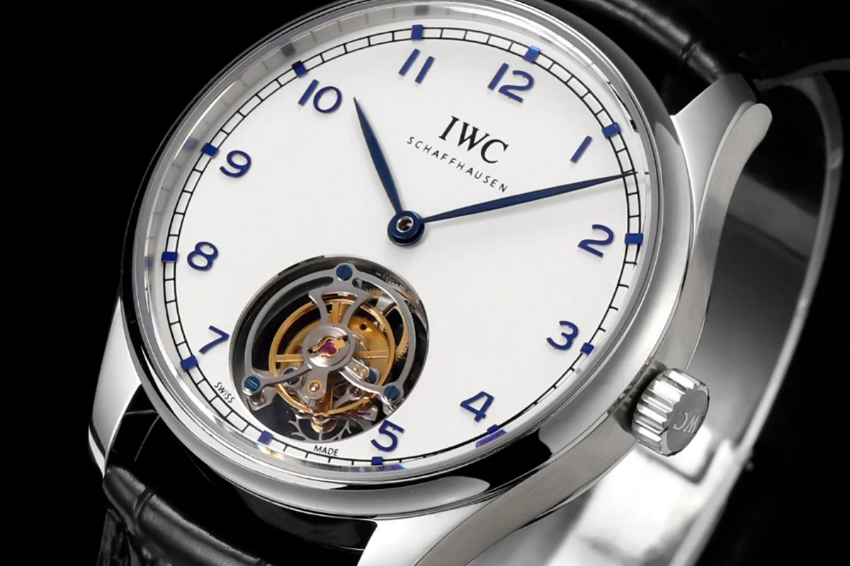 Portugieser Hand-Wound Tourbillon White Dial in Steel IW5458
