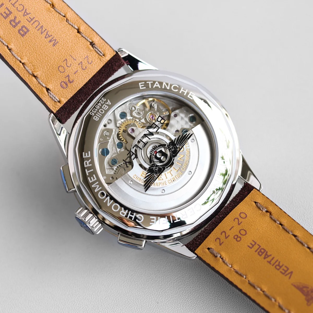 Premier B01 Chronograph 42 Wheels and Waves Silver Dial in Steel Ref: AB0118A31B1X2