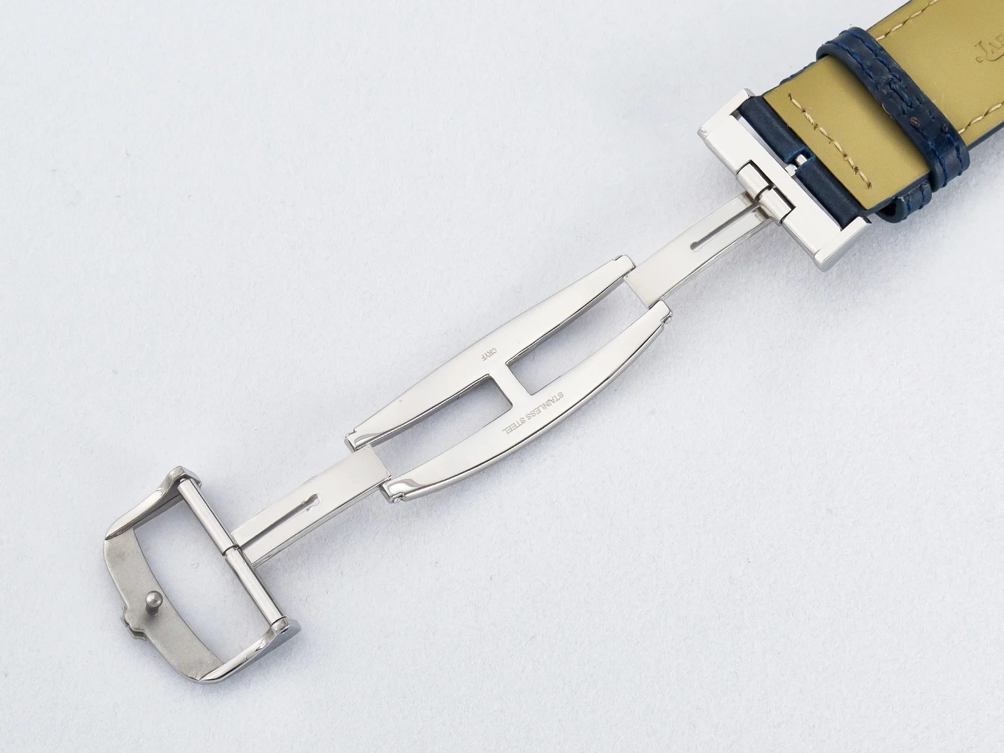 Reverso Tribute Duoface Small Seconds SS MGF Best Edition Blue Dial on Blue Leather Strap A854A