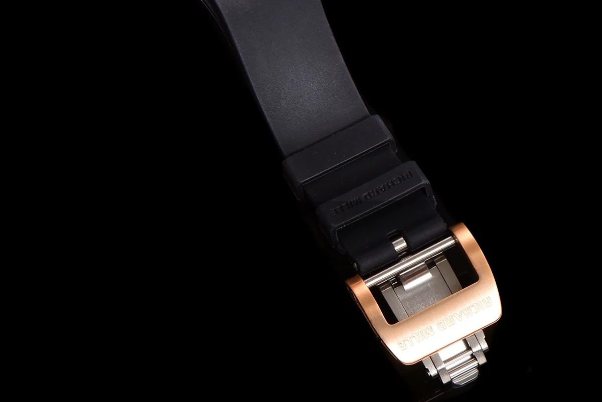 RM 007 Automatic Ladies in Rose Gold on Black Rubber Strap