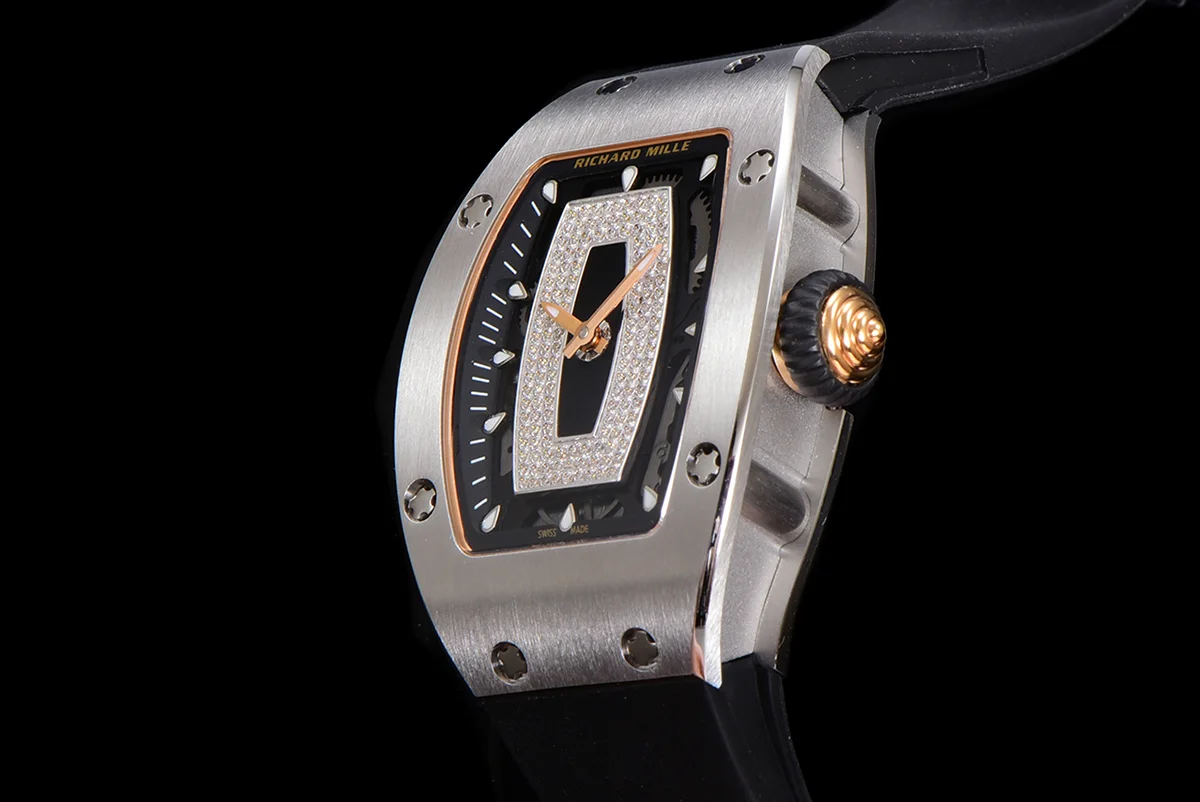 RM 007 Automatic Ladies in Steel on Black Rubber Strap