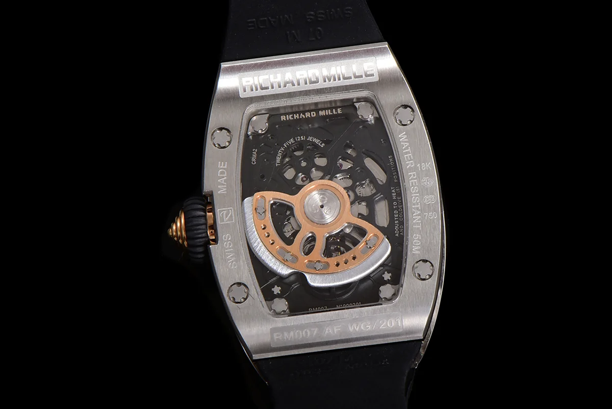 RM 007 Automatic Ladies in Steel on Black Rubber Strap
