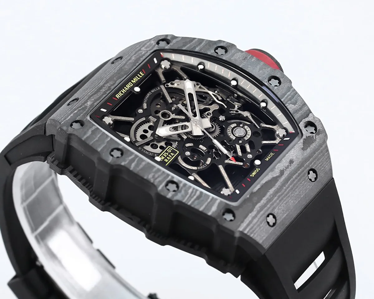 RM 035-01 Rafael Nadal NTPT Carbon on Black Rubber Strap