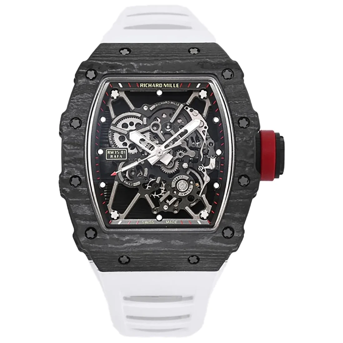RM 035-01 Rafael Nadal NTPT Carbon White Rubber Strap