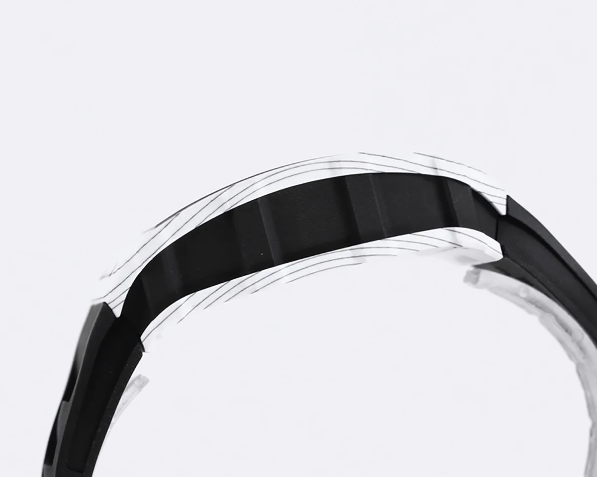 RM 035-01 Rafael Nadal White NTPT on Black Rubber Strap