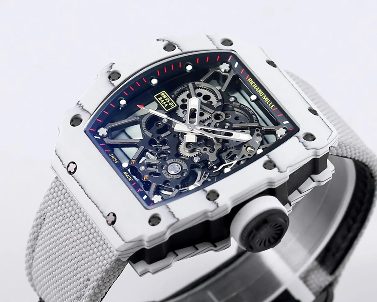 RM 035-01 Rafael Nadal White NTPT on White Nylon Strap