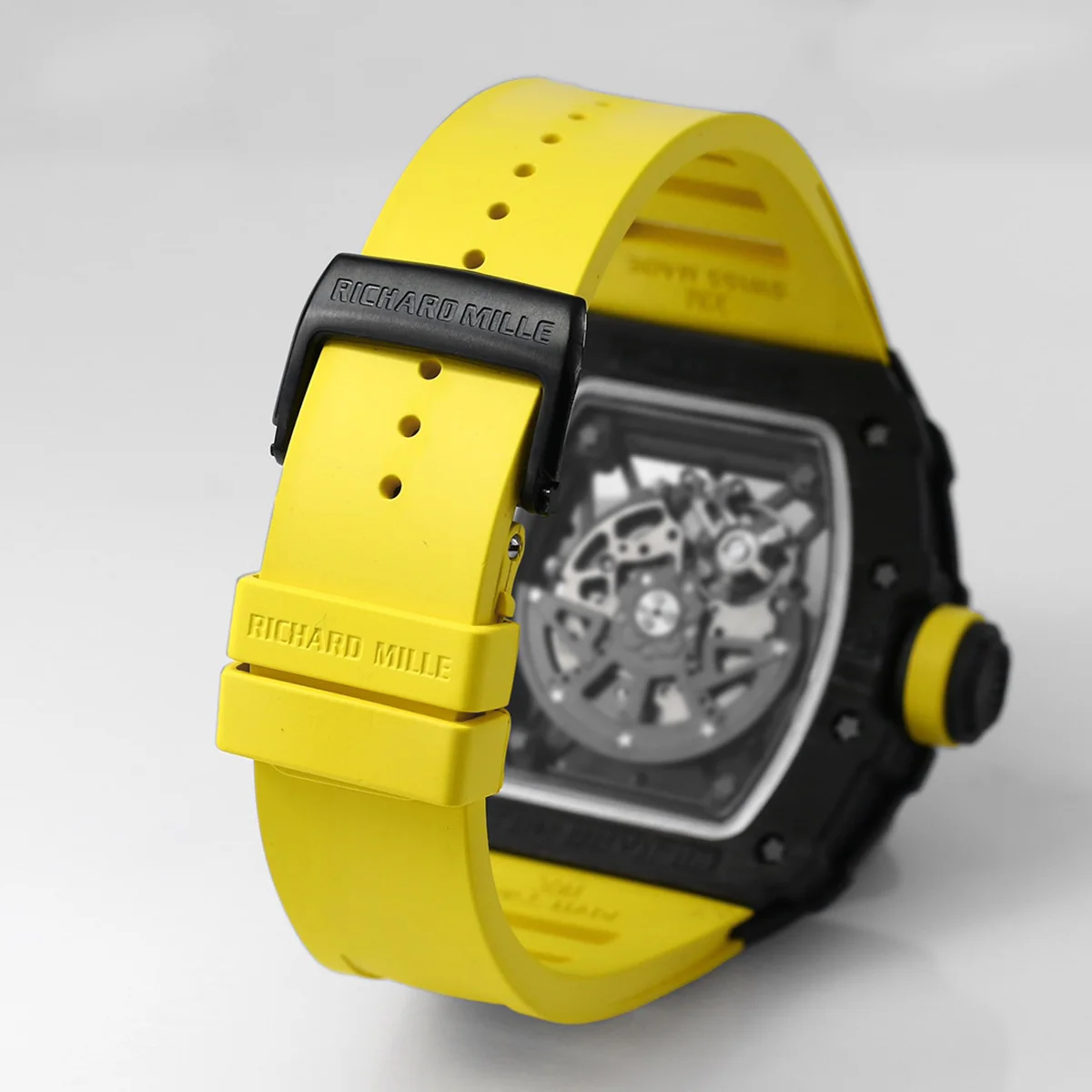 RM 035-02 Rafael Nadal NTPT Carbon on Yellow Rubber Strap
