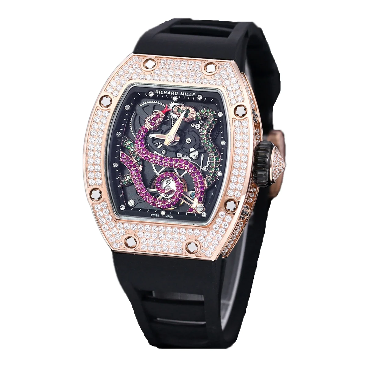 RM026-01 Tourbillon Serpent in Rose Gold with Diamond Bezel