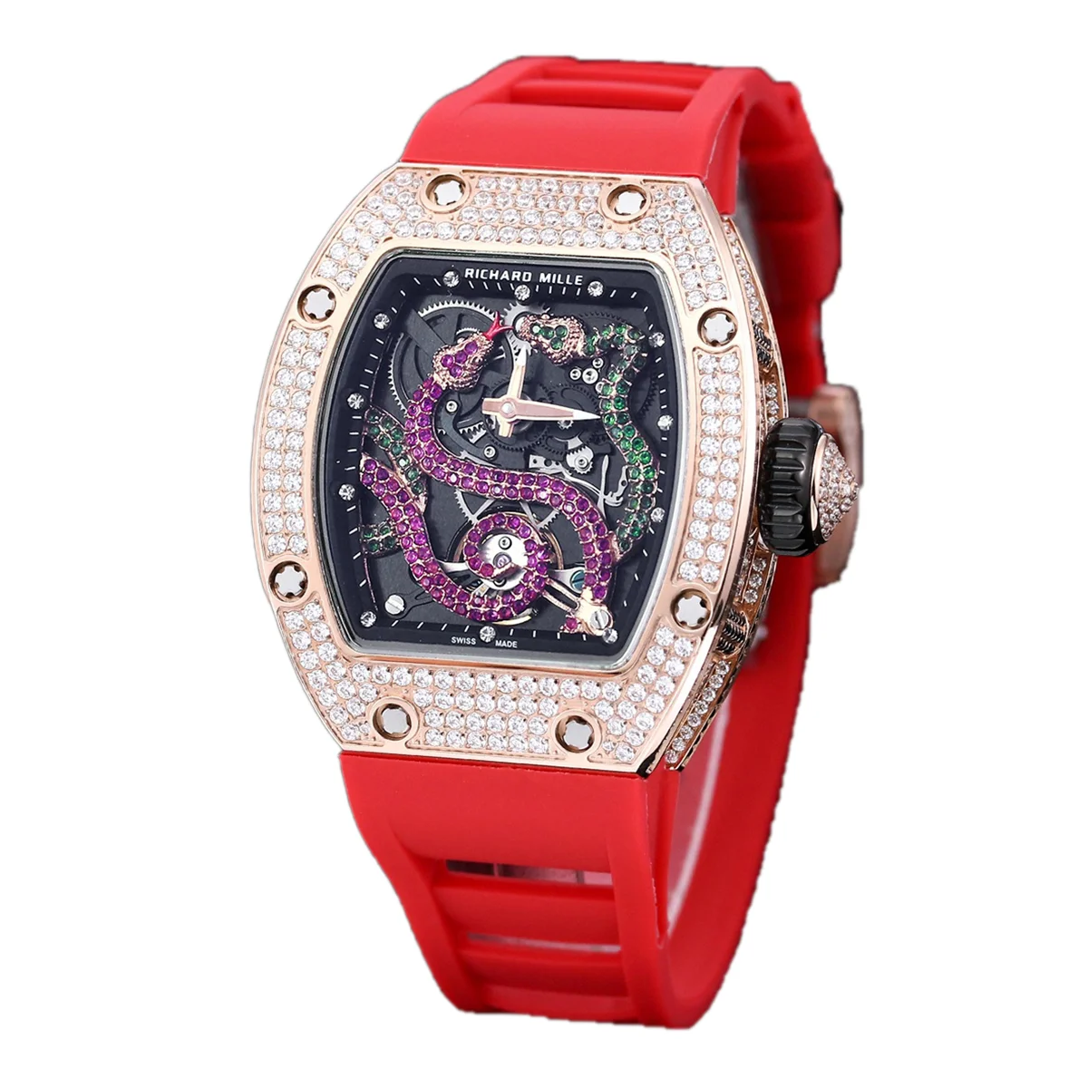 RM026-01 Tourbillon Serpent in Rose Gold with Diamond Bezel