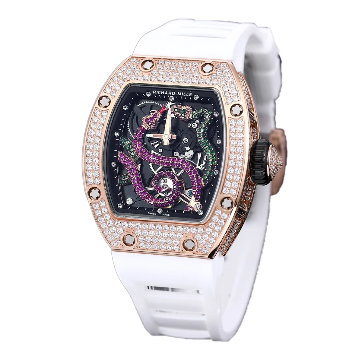 RM026-01 Tourbillon Serpent in Rose Gold with Diamond Bezel