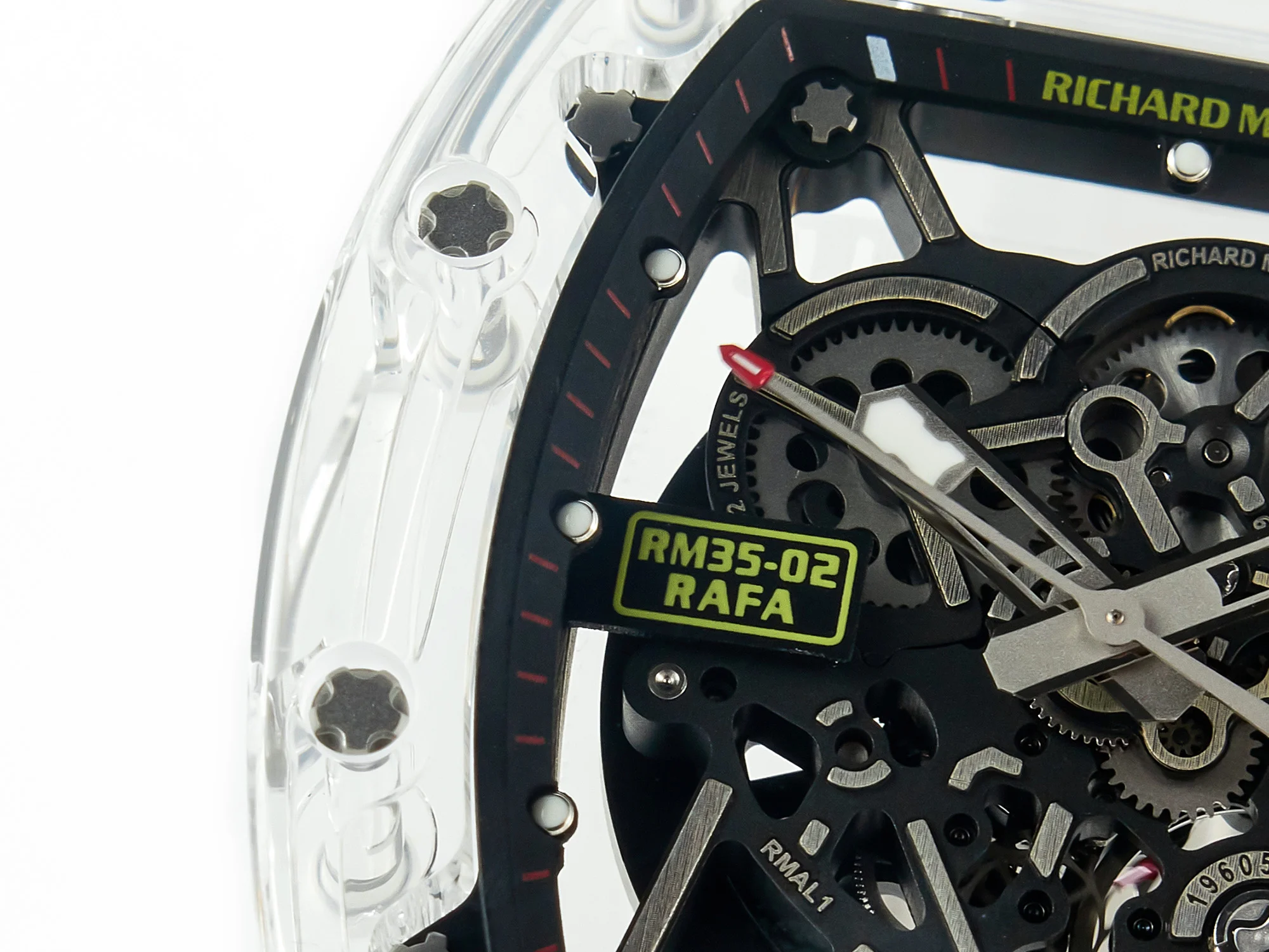 RM035 TRANSPARENT SONIC Best Edition Skeleton Dial on White Rubber Strap Clone RMUL2 V2