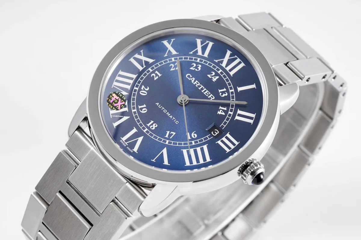 Ronde Solo de Cartier 42mm Automatic Blue Dial in Steel Ref. WSRN0023